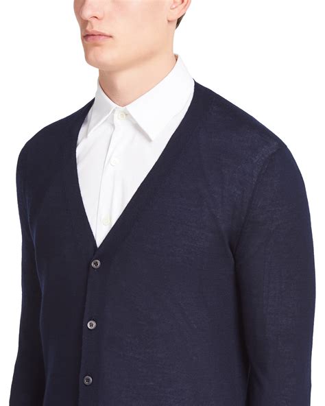 prada cardigan mens wool|Prada.